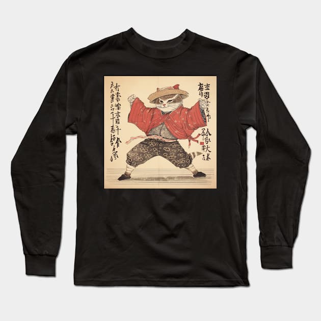 Edo cat Long Sleeve T-Shirt by SHAKIR GAUTAMA 